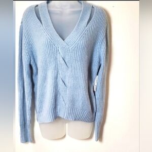 NWT Nine West Light Blue V-Neck Sweater